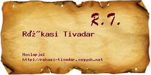 Rékasi Tivadar névjegykártya